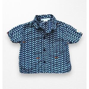 Janie and Jack Scooter Print Button Down Shirt, 0-6 Months